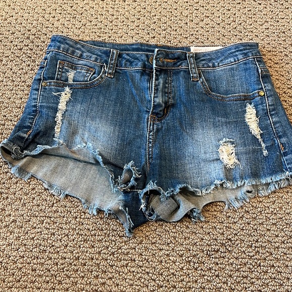 Wish List distressed, jean shorts - Picture 1 of 10